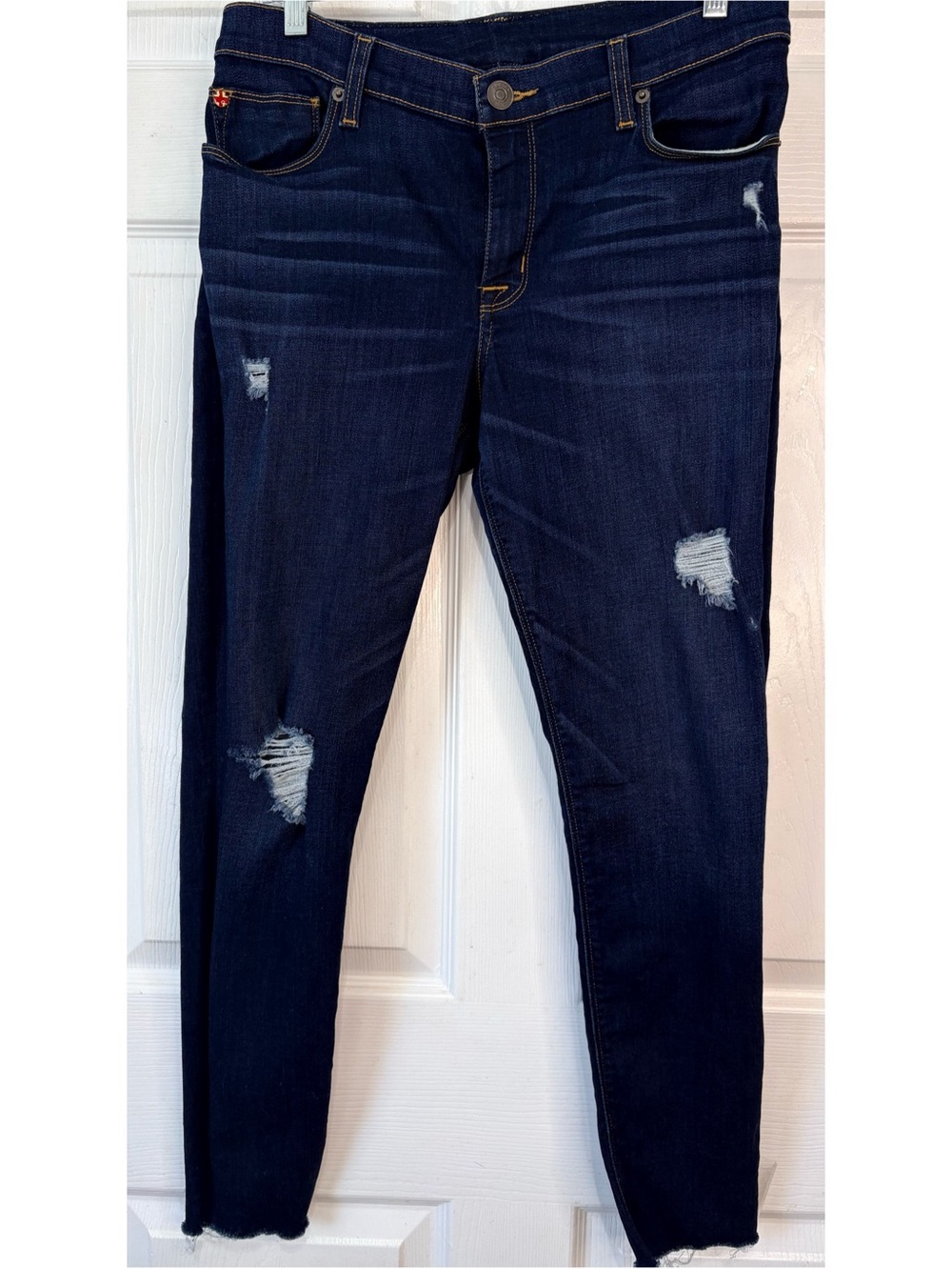 HUDSON Distressed Dark Wash Skinny Jeans Size 30